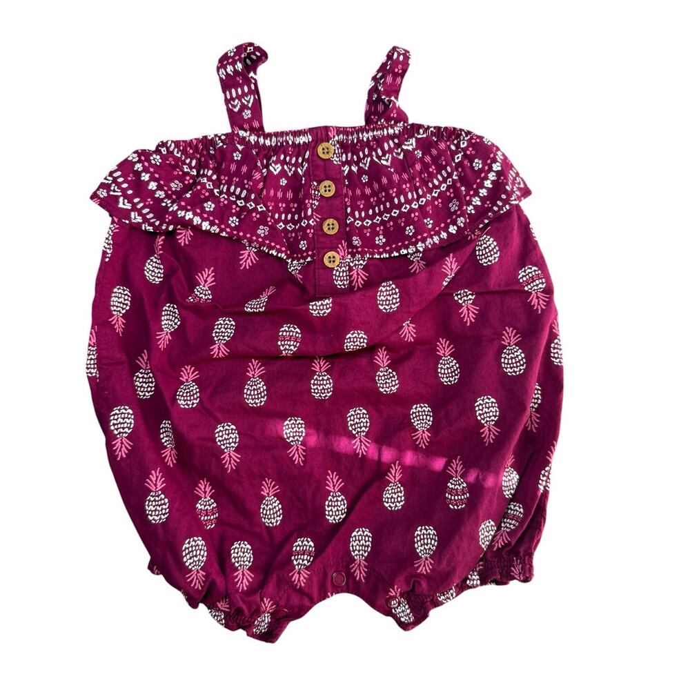 Carters Sleeveless Romper Baby Girl Pineapples Purple Pink 6 Months